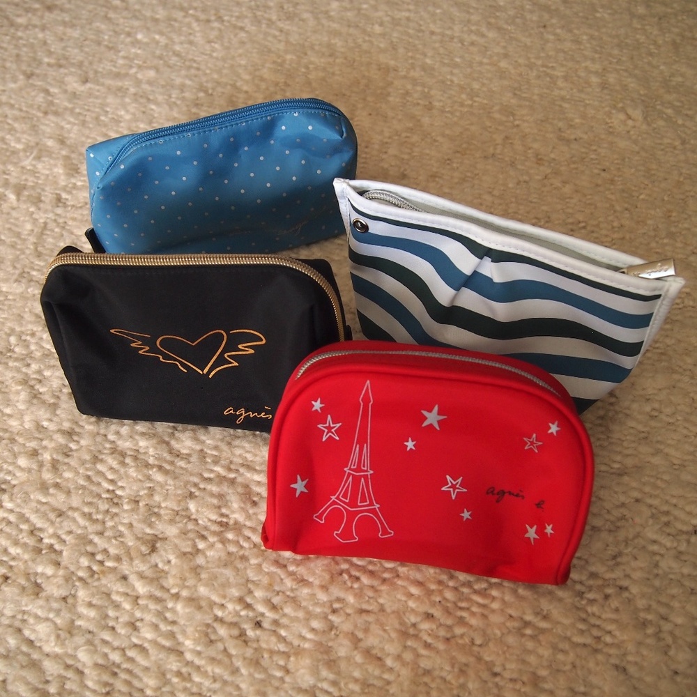 Agnes B Four Cosmetic Makeup Toiletry Bags Pouch Travel Bag - Picture 3 of 15